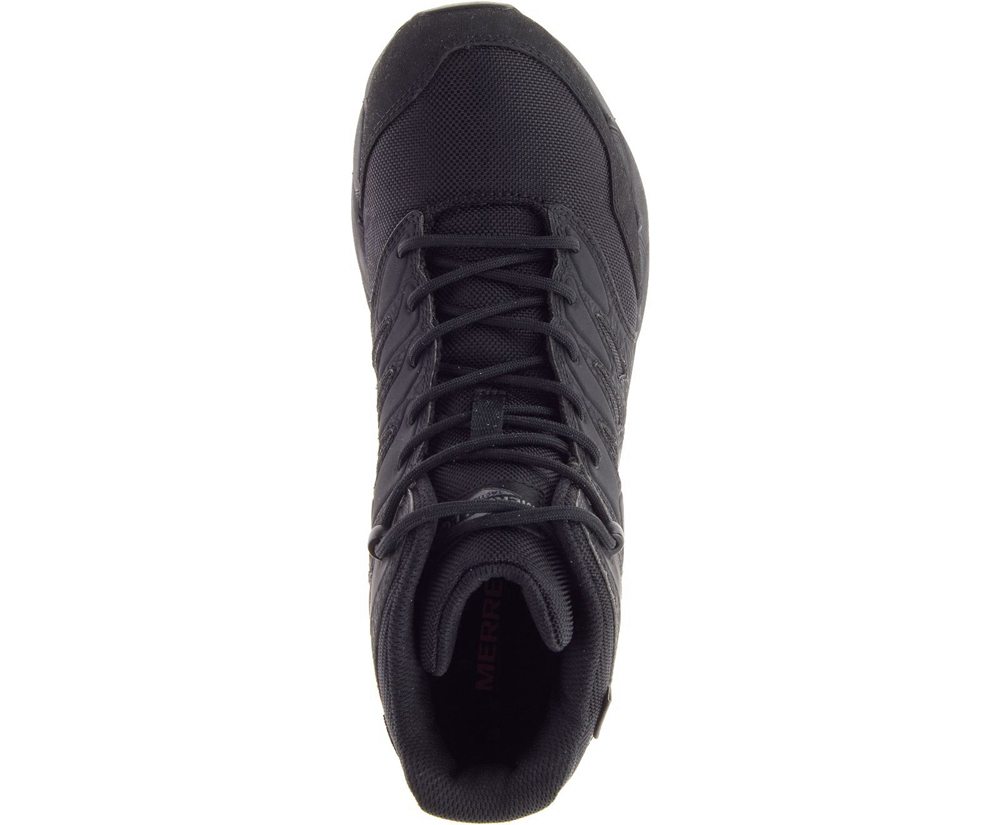 Merrell Boots Black - Agility Peak Mid Tactical Waterproof - Mens 67MFJRCWE
